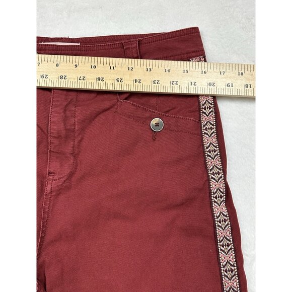 Anthropologie Pants Women Size 6 Maroon Red Ankle Side Striped - Picture 5 of 15
